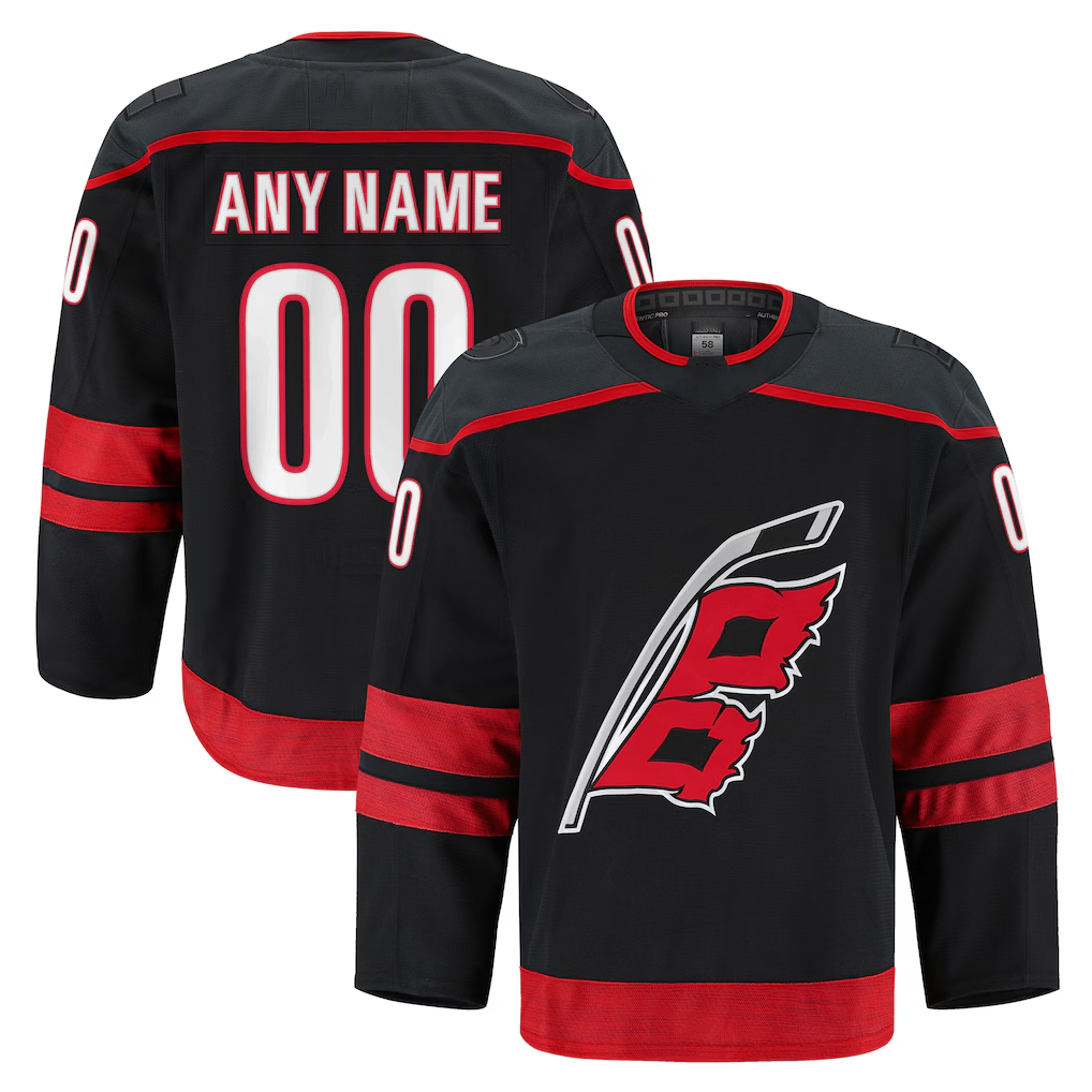 Ndoa Custom C.Hurricanes Black Home Authentic Pro Stitched Jerseys