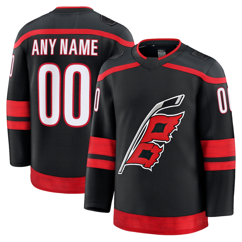 Ndoa Custom C.Hurricanes Black Home Premium Stitched Jerseys