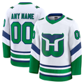 Ndoa Custom C.Hurricanes White Throwback Premium Stitched Jerseys