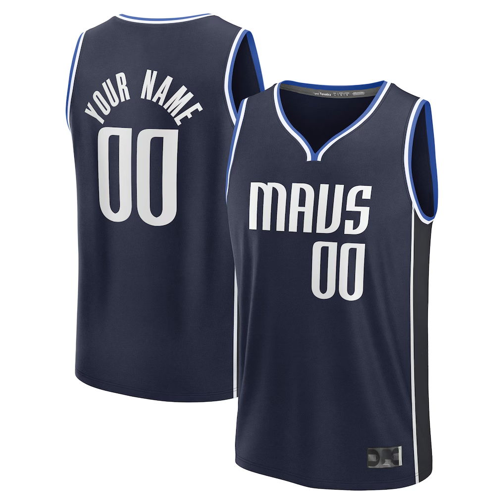 Ndoa Custom D.Mavericks Navy Fast Break Jerseys - Statement Edition