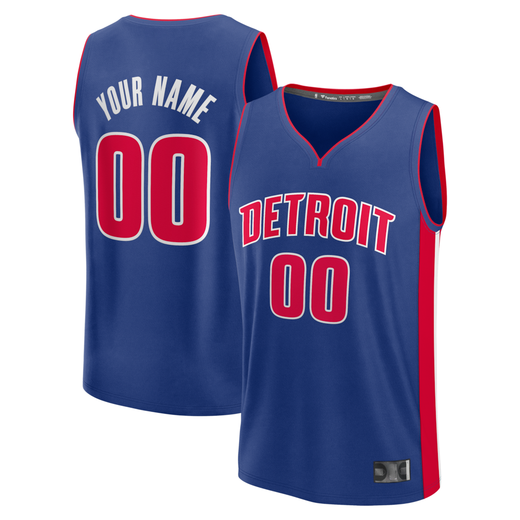 Ndoa Custom D.Pistons  Blue Fast Break Jerseys - Icon Edition