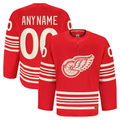 Ndoa Custom D.Red wings Red Anniversary Authentic Pro Jerseys