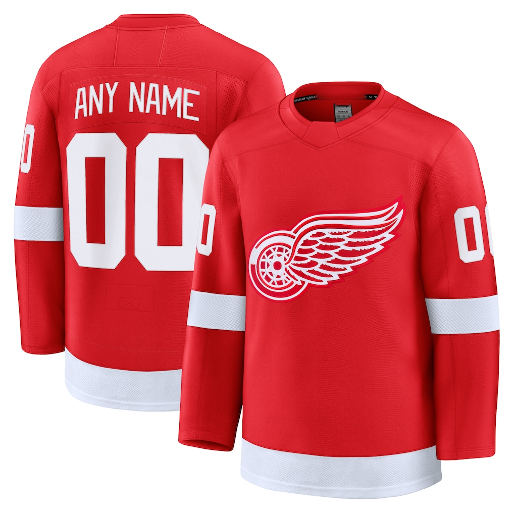 Ndoa Custom D.Red wings Red Home Premium Jerseys