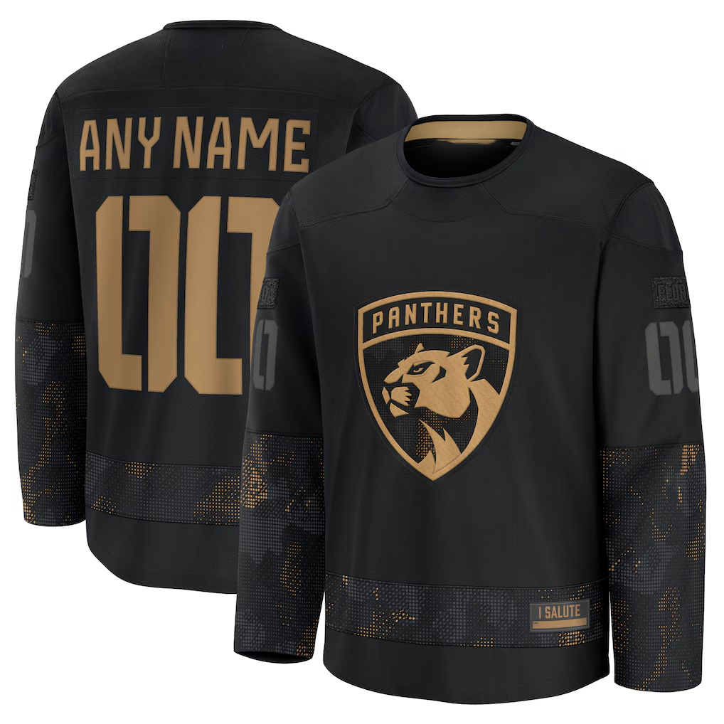 Ndoa Custom F.Panthers Black 2024 Military Appreciation Custom Practice Jerseys