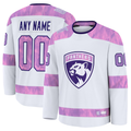 Ndoa Custom F.Panthers White 2024 Hockey Fights Cancer Practice Jerseys