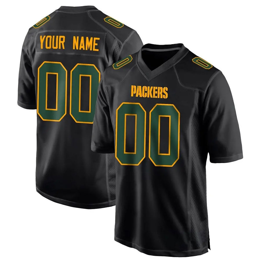 Ndoa Custom GB.Packers Black Fashion Game Stitched Jerseys