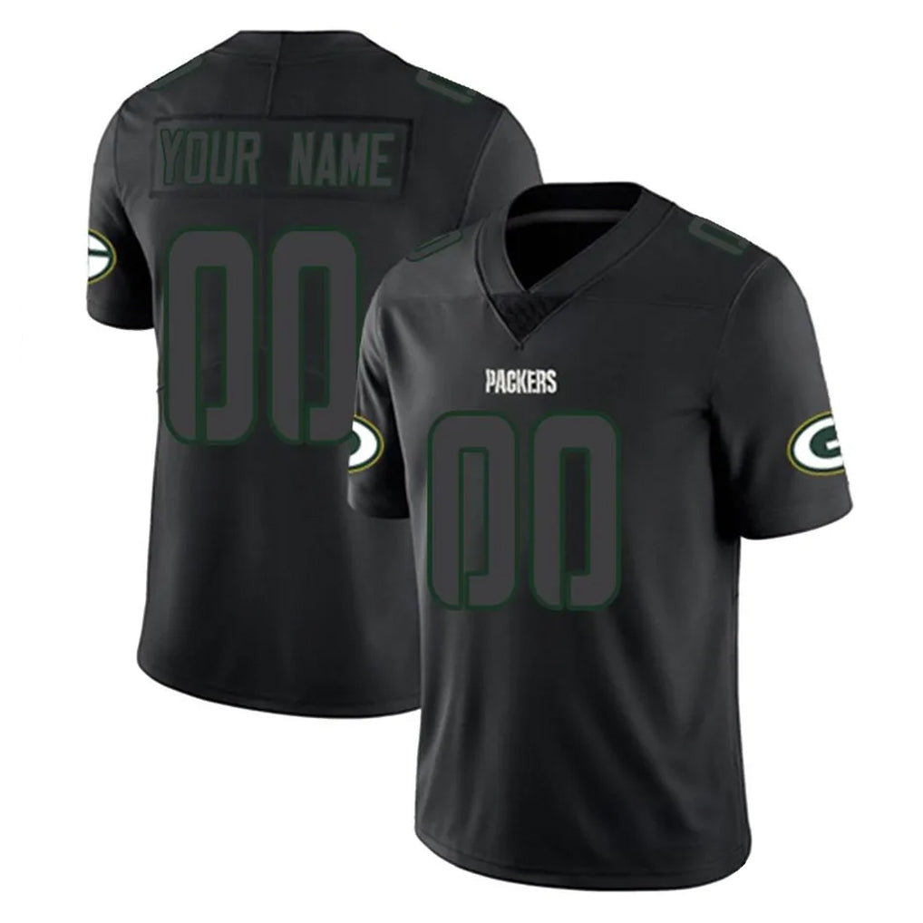 Ndoa Custom GB.Packers Black Impact Limited Home Game Any Name & Numbers Stitched Jerseys