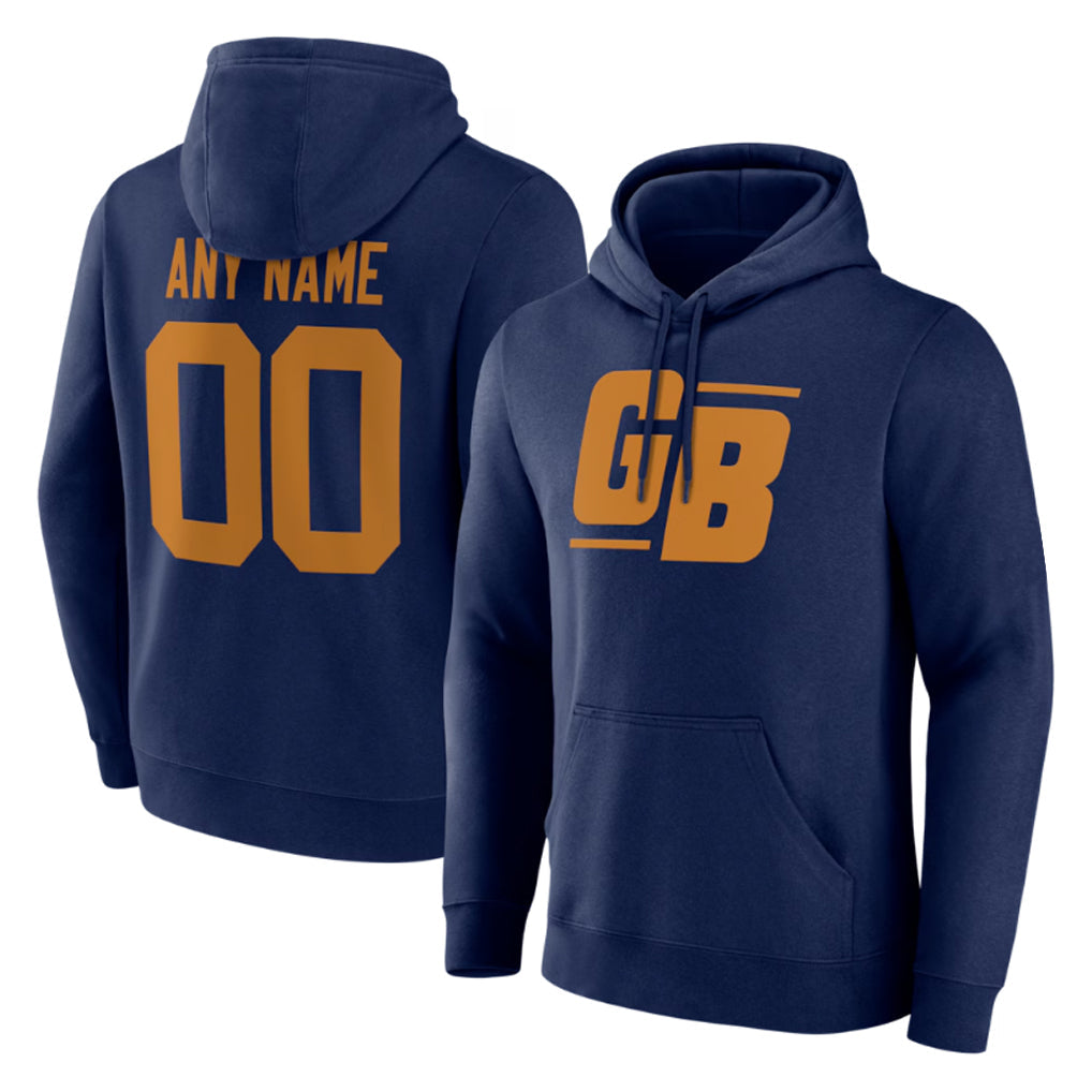 Ndoa Custom GB.Packers Navy The 1923 Classic Pullover Hoodies Limited Game Any Name & Numbers Stitched Jerseys