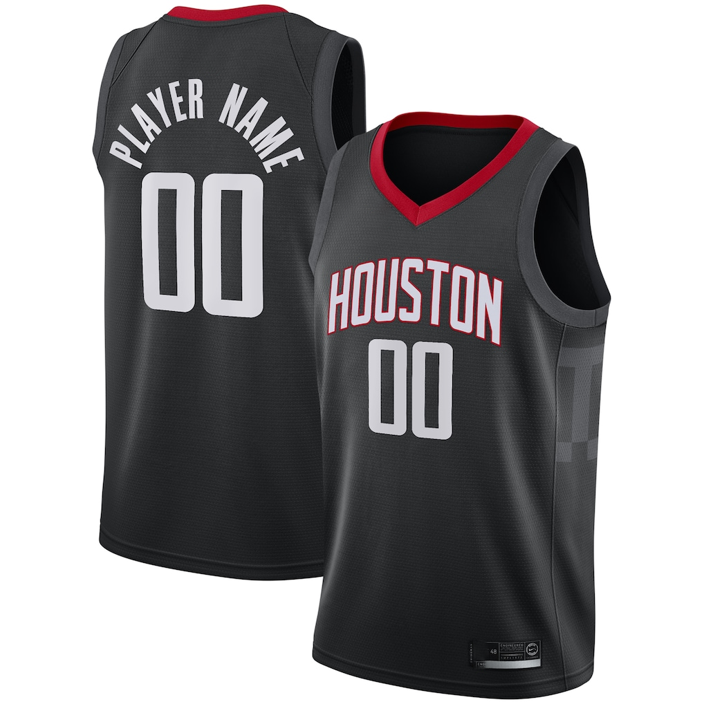 Ndoa Custom H.Rockets Black Swingman Stitched Jerseys - Statement Edition