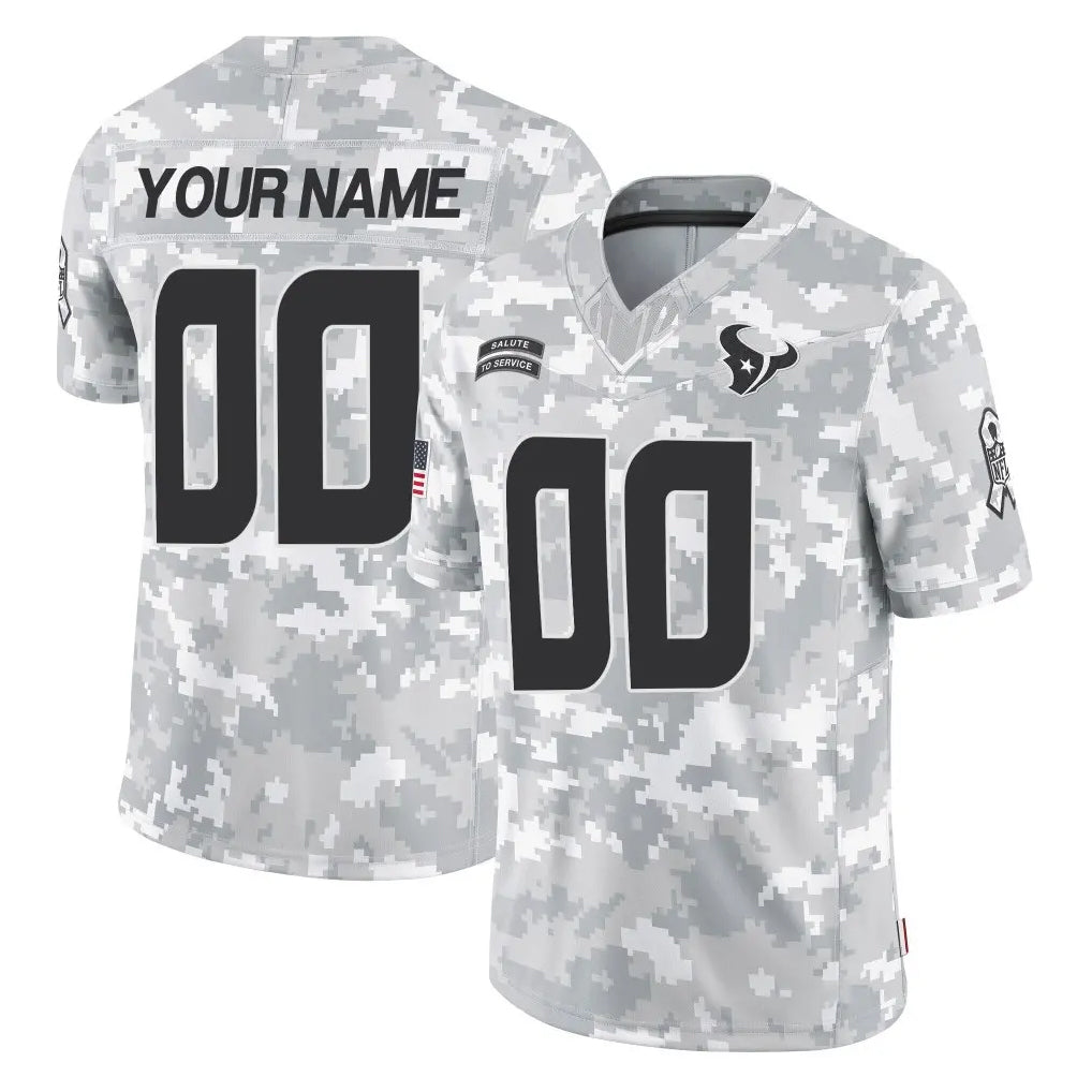 Ndoa Custom H.Texans Arctic Camo Salute To Service Limited Game Any Name & Numbers Stitched Jerseys