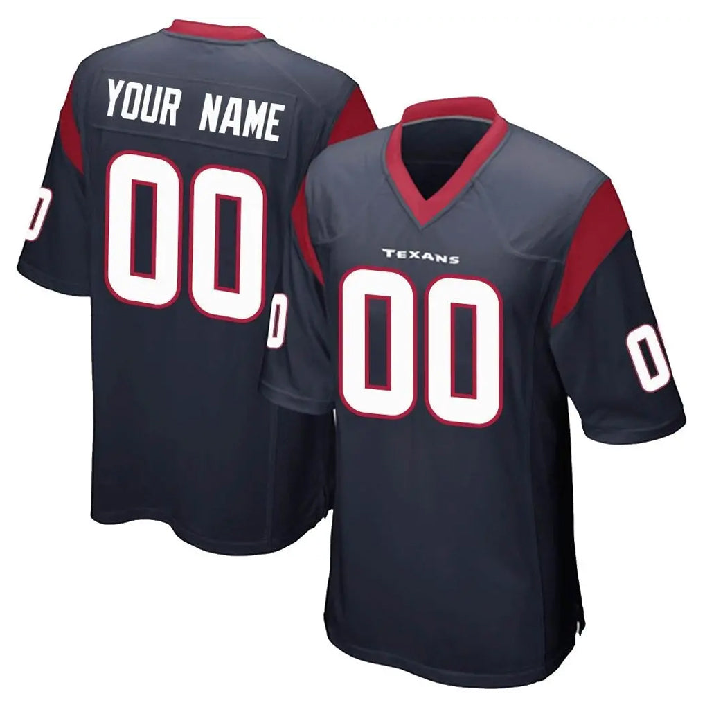 Ndoa Custom H.Texans Navy Home Game Any Name & Numbers Stitched Jerseys