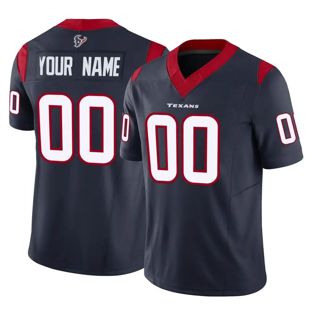 Ndoa Custom H.Texans Navy Limited Vapor F.U.S.E. Home Game Any Name & Numbers Stitched Jerseys