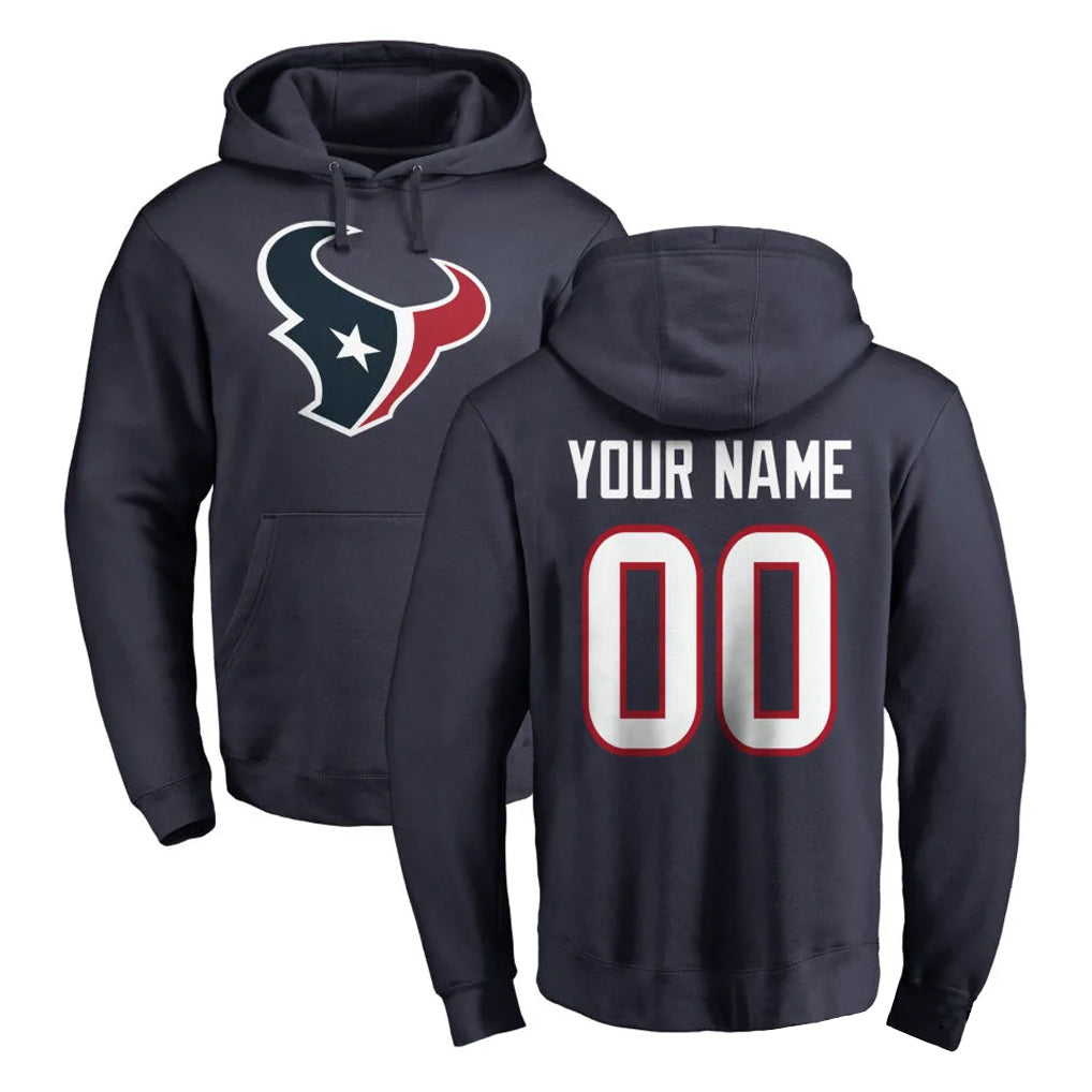 Ndoa Custom H.Texans Navy Pro Line Pullover Hoodie Limited Game Any Name & Numbers Stitched Jerseys
