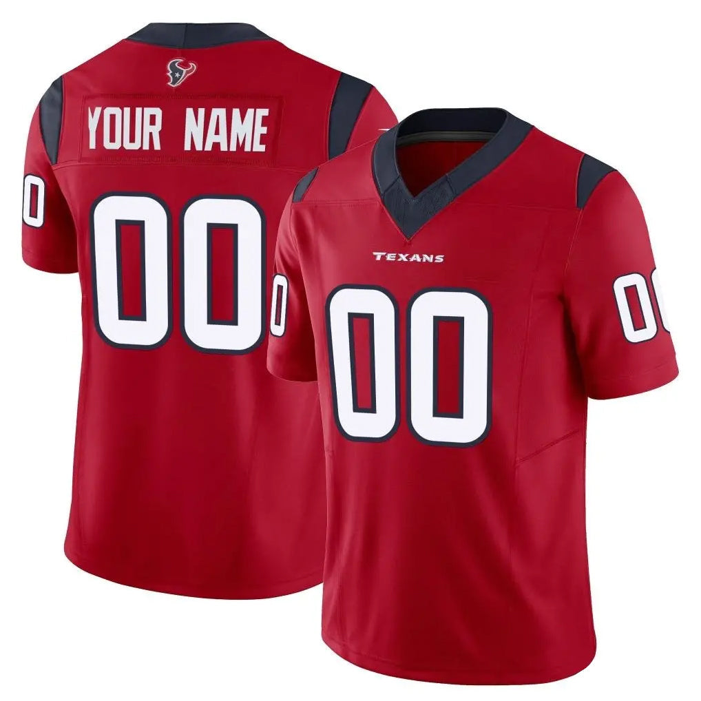 Ndoa Custom H.Texans Red Limited Vapor F.U.S.E. Home Game Any Name & Numbers Stitched Jerseys
