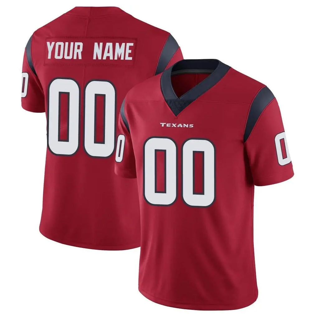Ndoa Custom H.Texans Red Limited Vapor Untouchable Home Game Any Name & Numbers Stitched Jerseys