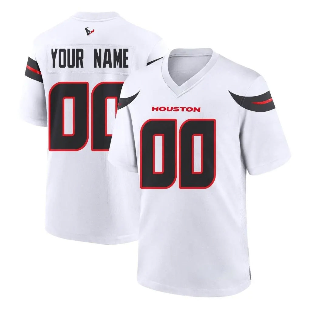 Ndoa Custom H.Texans White Home Game Any Name & Numbers Stitched Jerseys