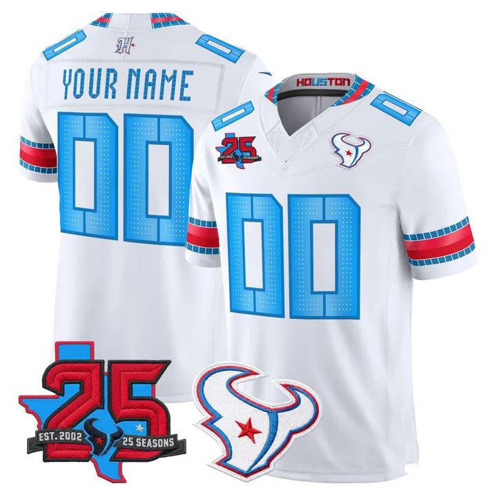 Ndoa Custom H.Texans White Rivalries Jersey - All Stitched