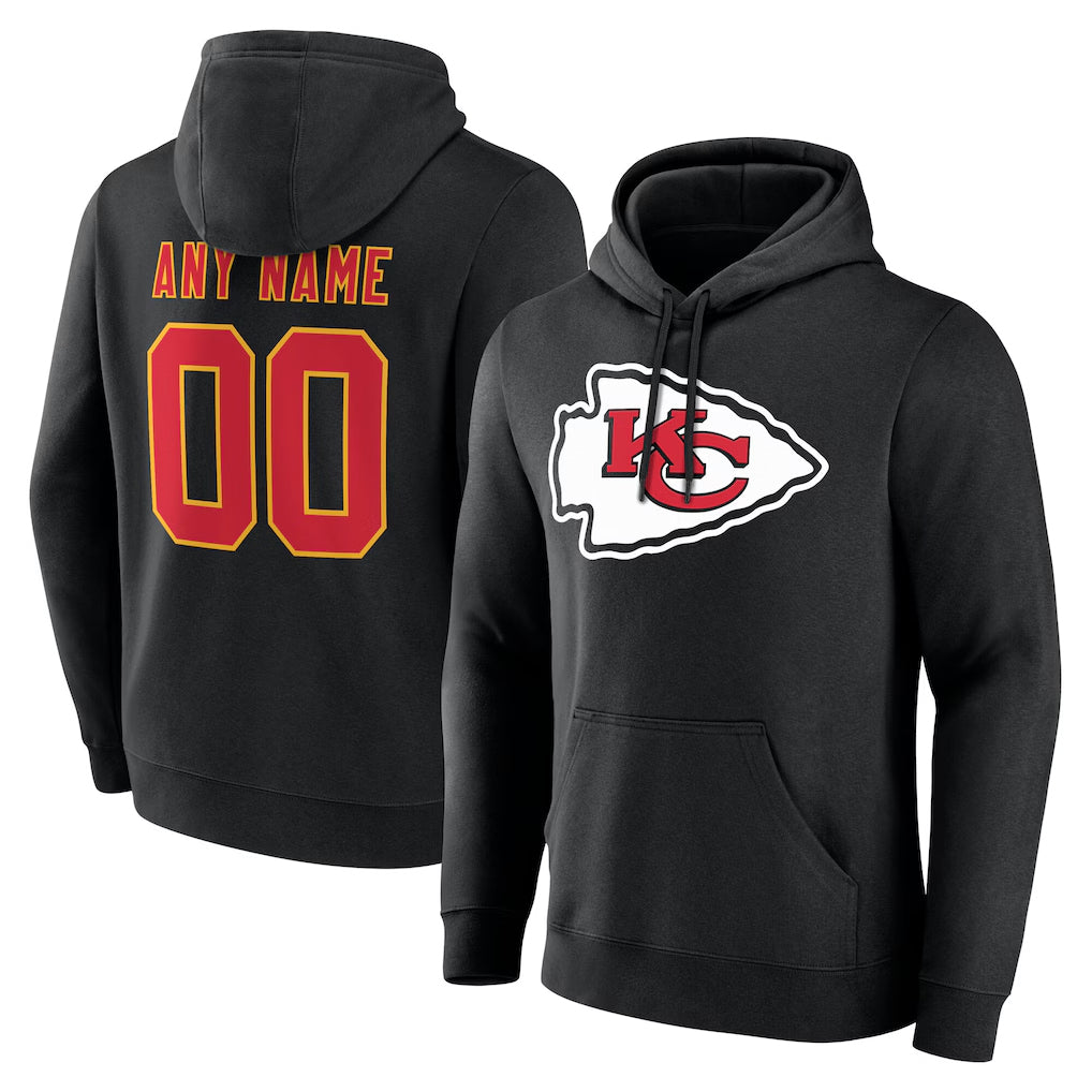 Ndoa Custom KC.Chiefs Gray LoGo Pullover Hoodies Limited Any Name & Numbers Stitched Jerseys