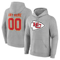 Ndoa Custom KC.Chiefs Gray Pullover Hoodies Limited Any Name & Numbers Stitched Jerseys