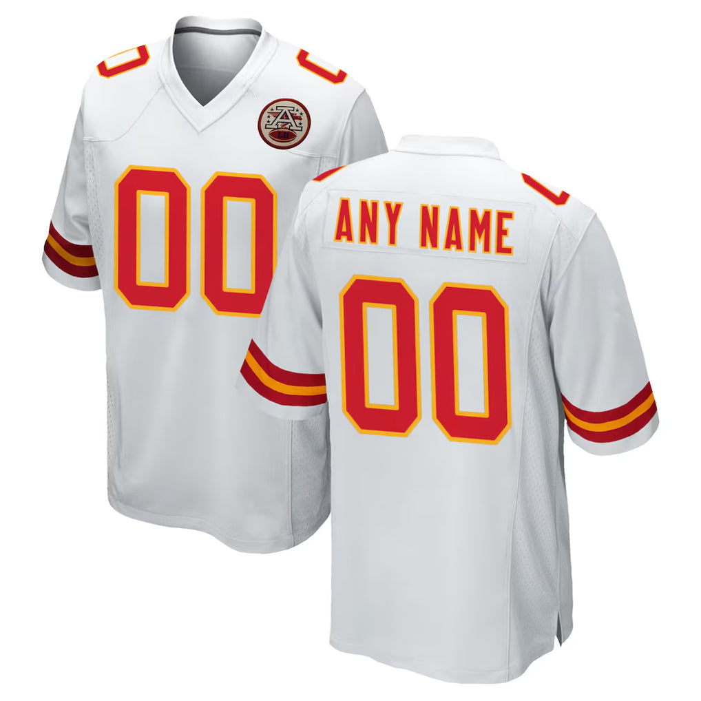Ndoa Custom KC.Chiefs White Home Game Any Name & Numbers Stitched Jerseys