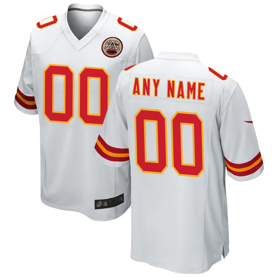 Ndoa Custom KC.Chiefs White Replica Game Stitched Jerseys