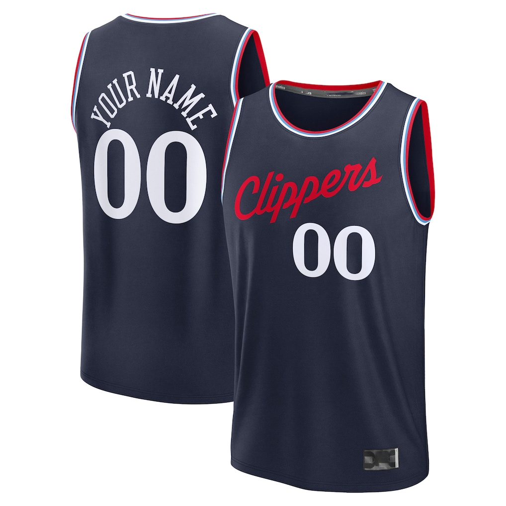 Ndoa Custom LA.Clippers Navy Fast Break Stitched Jerseys- Icon Edition