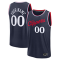 Ndoa Custom LA.Clippers Navy Fast Break Stitched Jerseys- Icon Edition