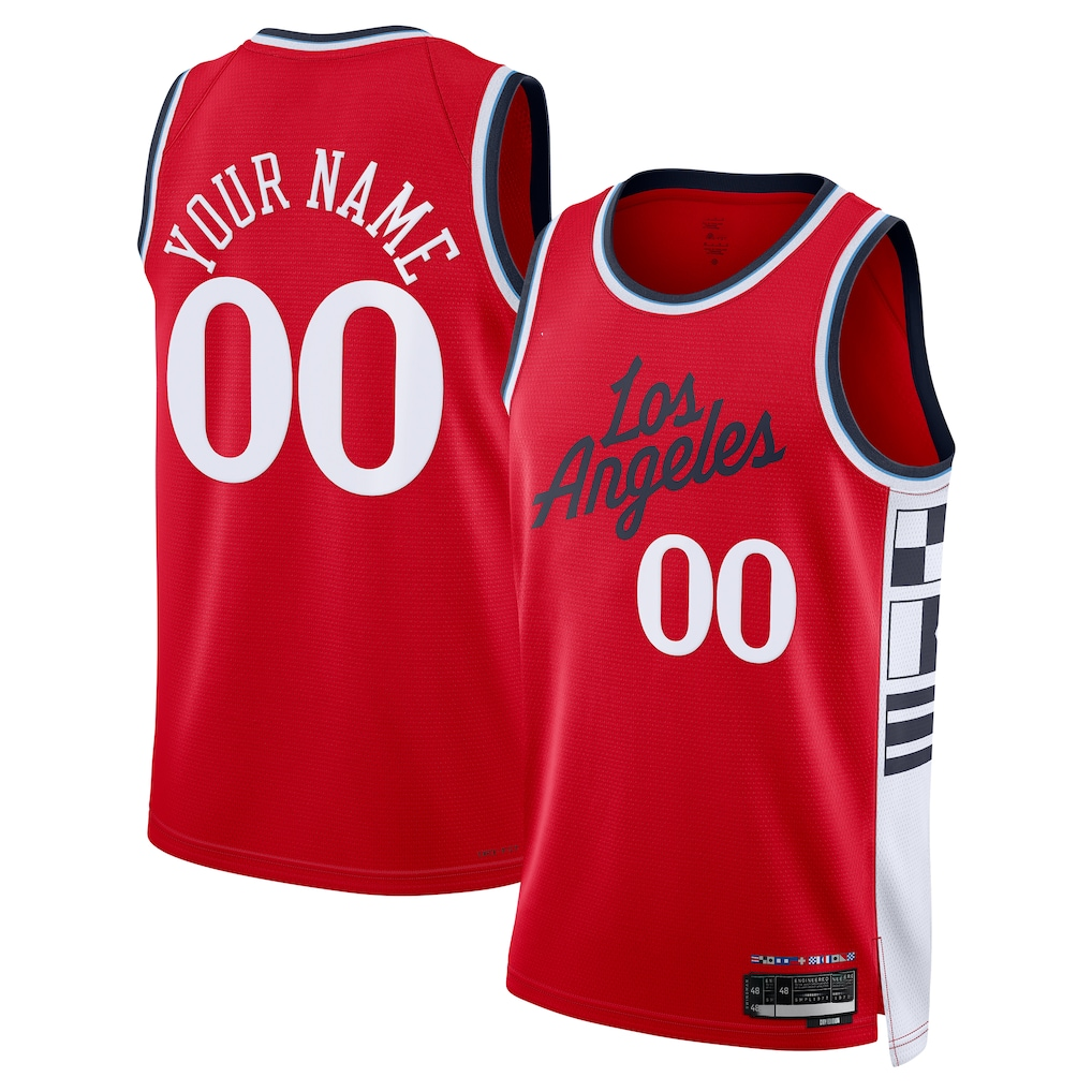 Ndoa Custom LA.Clippers Red 2024-2025 Swingman Stitched Jerseys - Statement Edition