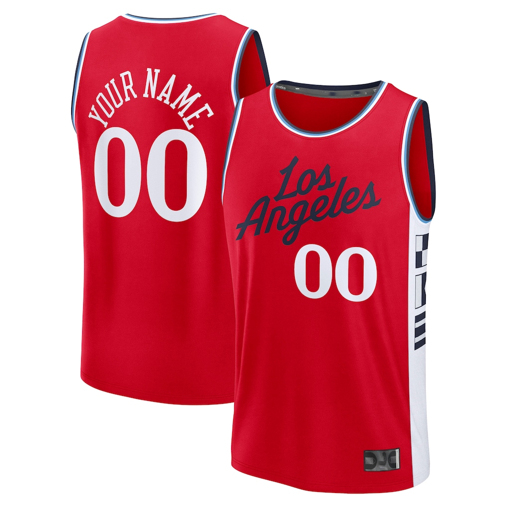 Ndoa Custom LA.Clippers Red Fast Break Stitched Jerseys- Statement Edition