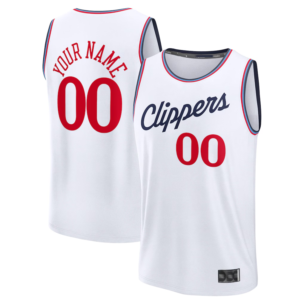 Ndoa Custom LA.Clippers White Fast Break Stitched Jerseys - Association Edition