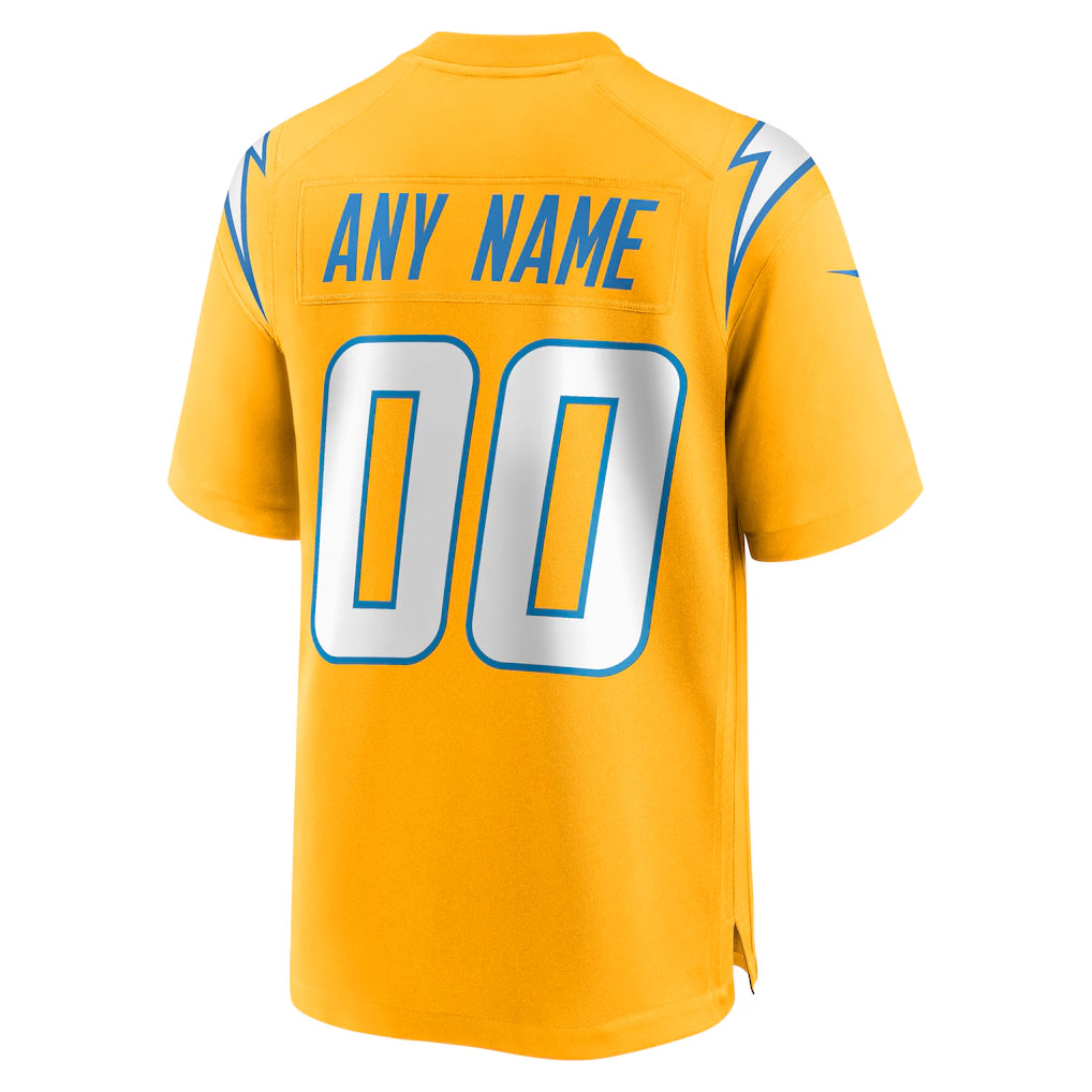 Ndoa Custom LA.Chargers Gold Home Game Stitched Jerseys
