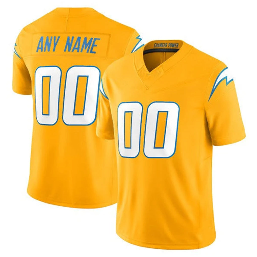 Ndoa Custom LA.Chargers Gold Limited Vapor F.U.S.E. Home Game Any Name & Numbers Stitched Jerseys