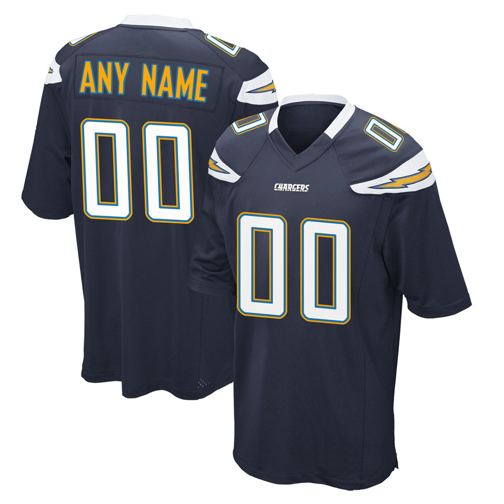 Ndoa Custom LA.Chargers Navy Game Stitched Jerseys