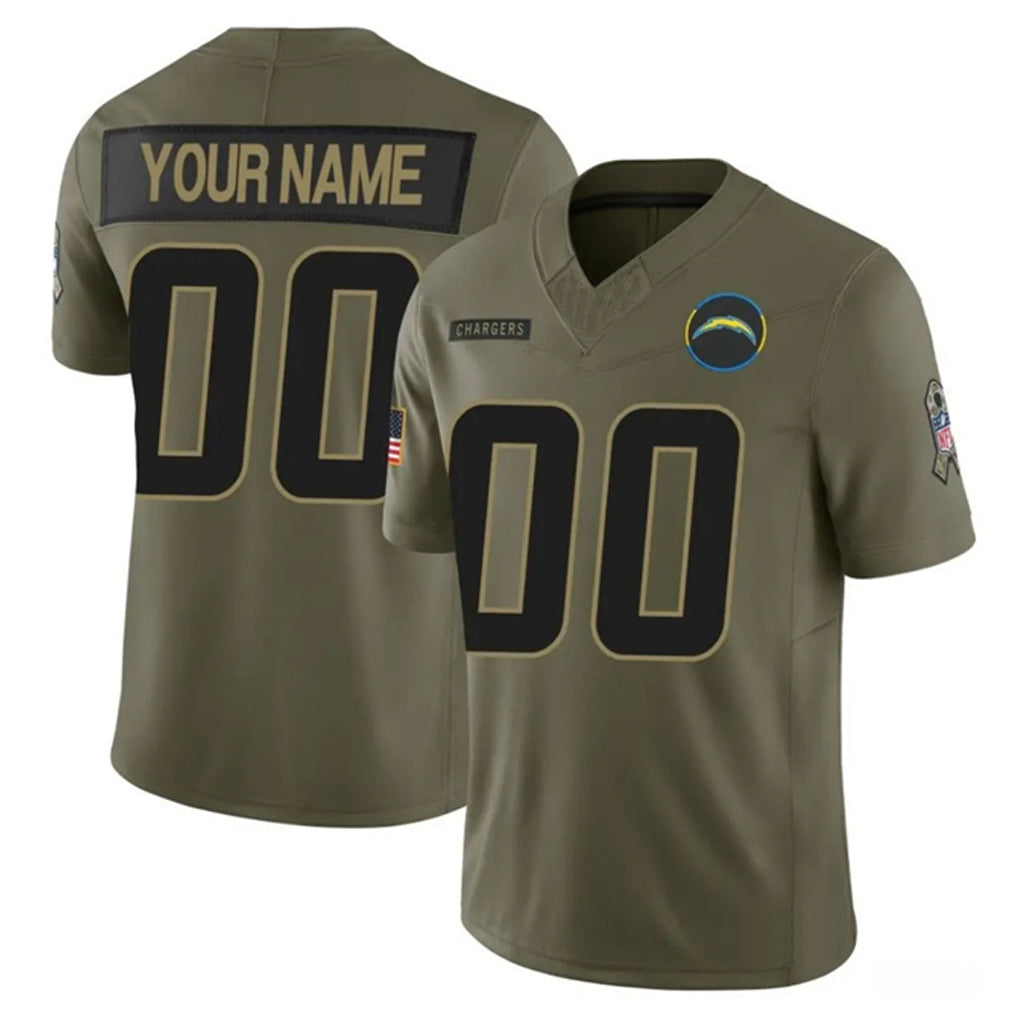 Ndoa Custom LA.Chargers Salute To Service Olive Limited Stitched Jerseys