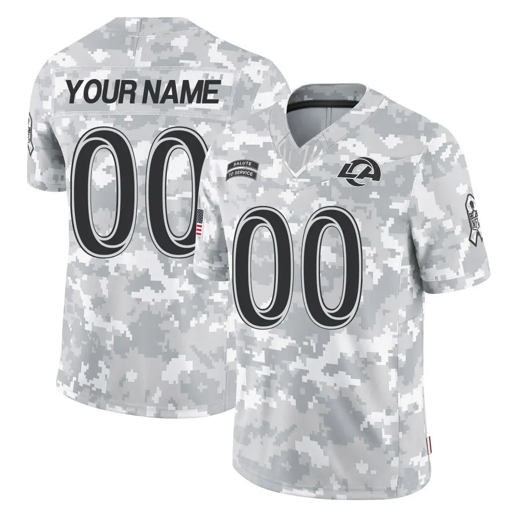 Ndoa Custom LA.Rams Arctic Camo Salute To Service Limited Game Any Name & Numbers Stitched Jerseys