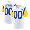 Ndoa Custom LA.Rams White Alternate Stitched Jerseys