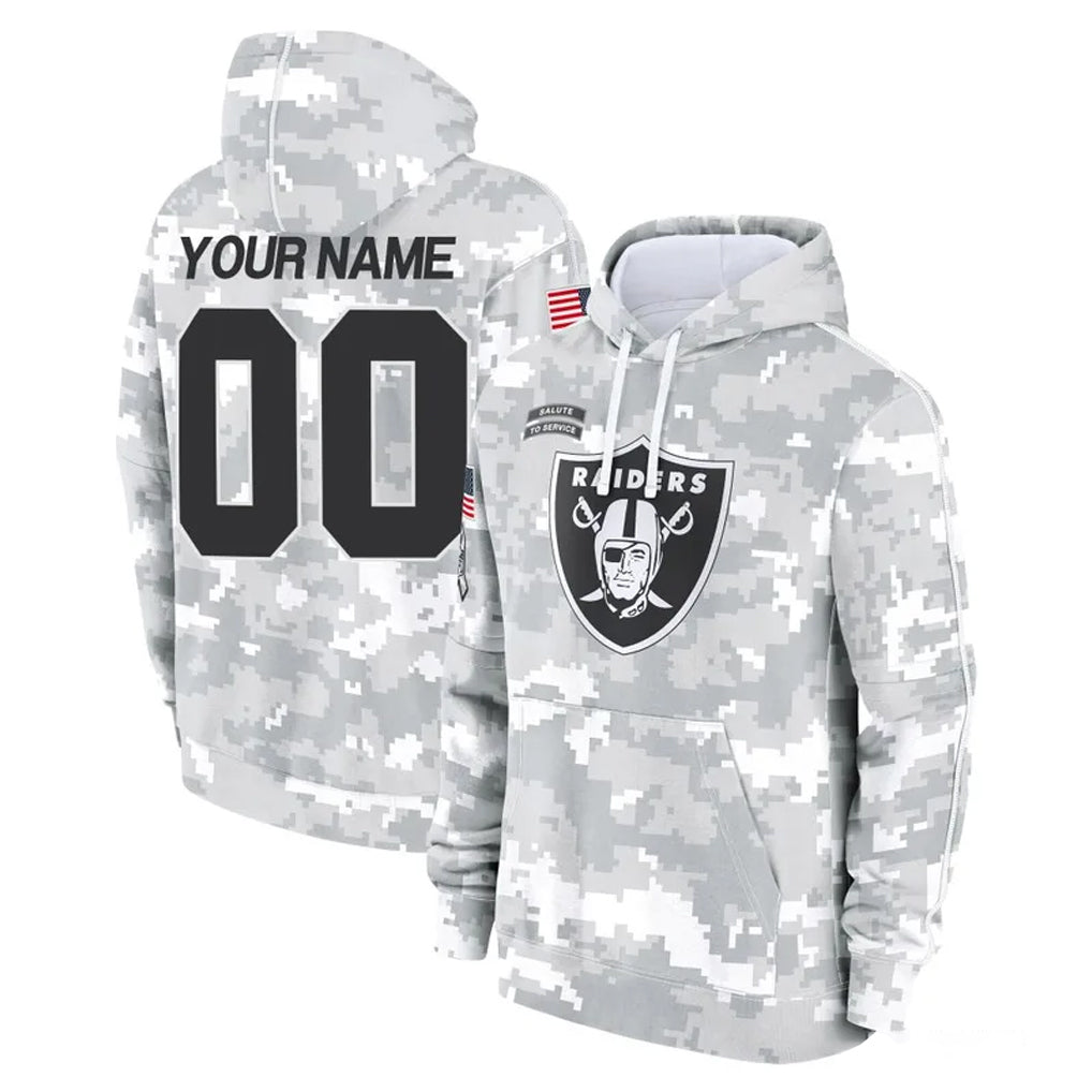 Ndoa Custom LV.Raiders Arctic Camo Salute to Service Hoodies Limited Game Any Name & Numbers Stitched Jerseys