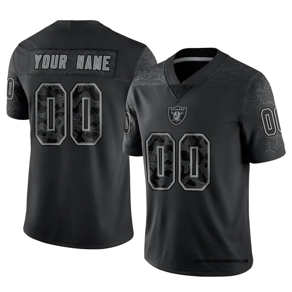 Ndoa Custom LV.Raiders Black RFLCTV Limited Stitched Jerseys