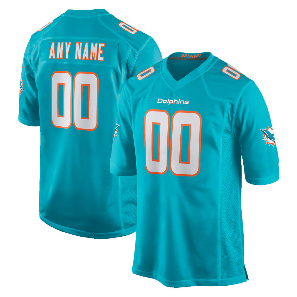 Ndoa Custom M.Dolphins Aqua Home Game Any Name & Numbers Stitched Jerseys