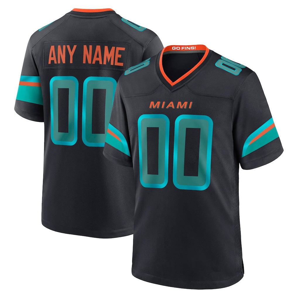 Ndoa Custom M.Dolphins Black Pitch Rivalries Collection Home Game Any Name & Numbers Stitched Jerseys