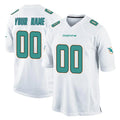 Ndoa Custom M.Dolphins White Home Game Any Name & Numbers Stitched Jerseys