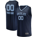 Ndoa Custom M.Grizzlies Navy Fast Break Replica Stitched Jerseys- Icon Edition