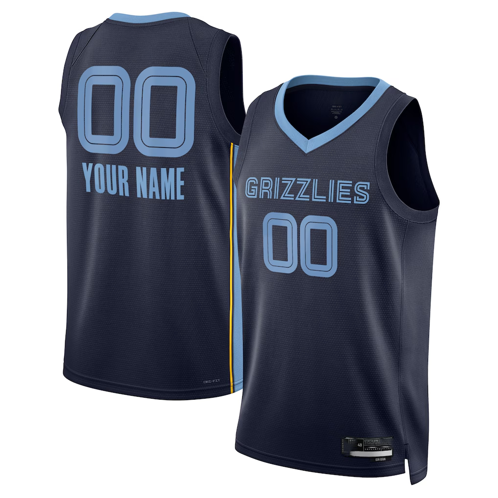 Ndoa Custom M.Grizzlies Navy Swingman Stitched Jerseys- Icon Edition