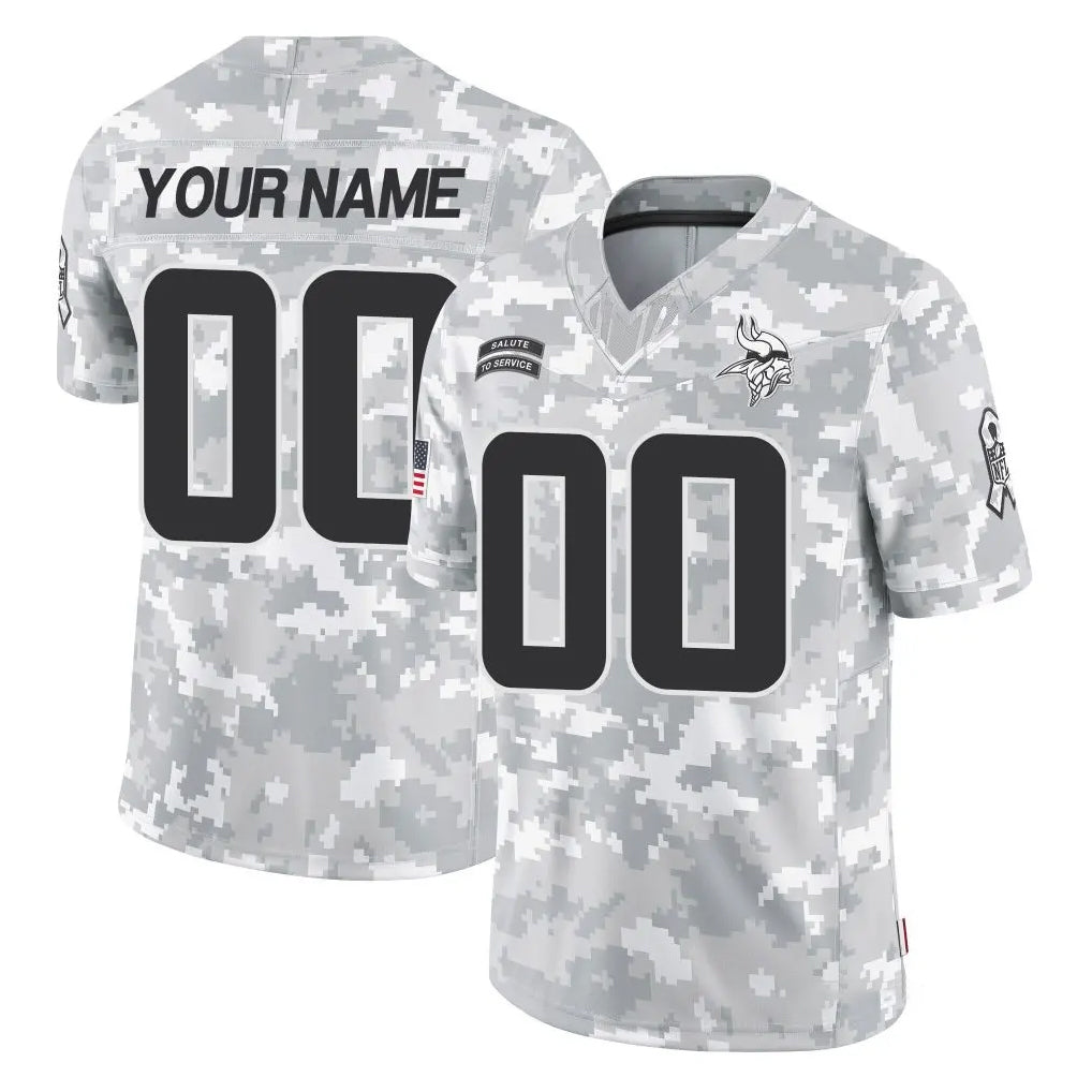 Ndoa Custom MN.Vikings Arctic Camo Salute To Service Limited Game Any Name & Numbers Stitched Jerseys