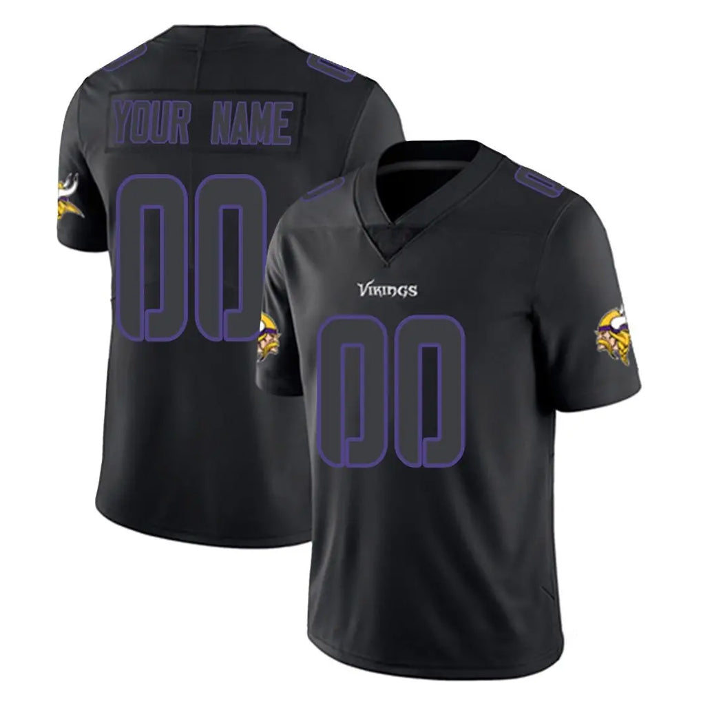 Ndoa Custom MN.Vikings Black Impact Limited Home Game Any Name & Numbers Stitched Jerseys
