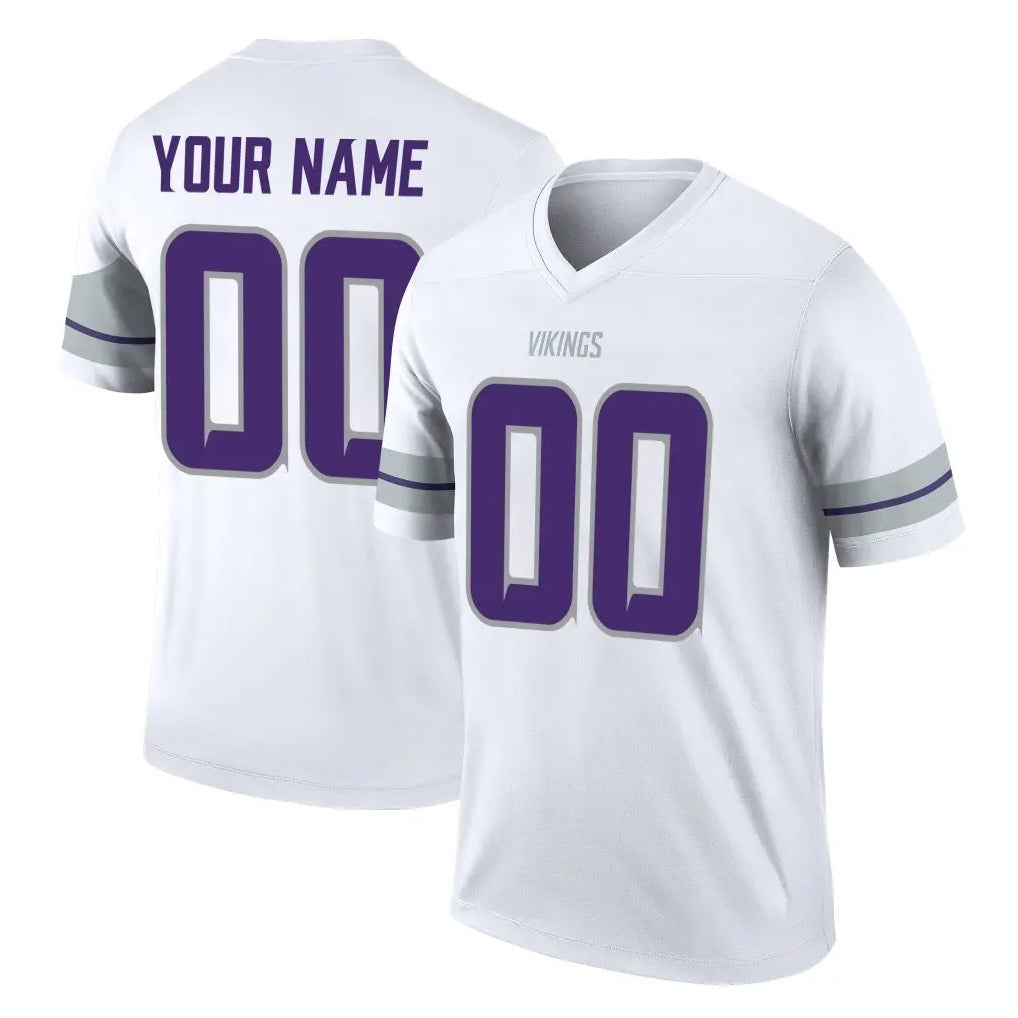 Ndoa Custom MN.Vikings White Alternate Legend Home Game Any Name & Numbers Stitched Jerseys