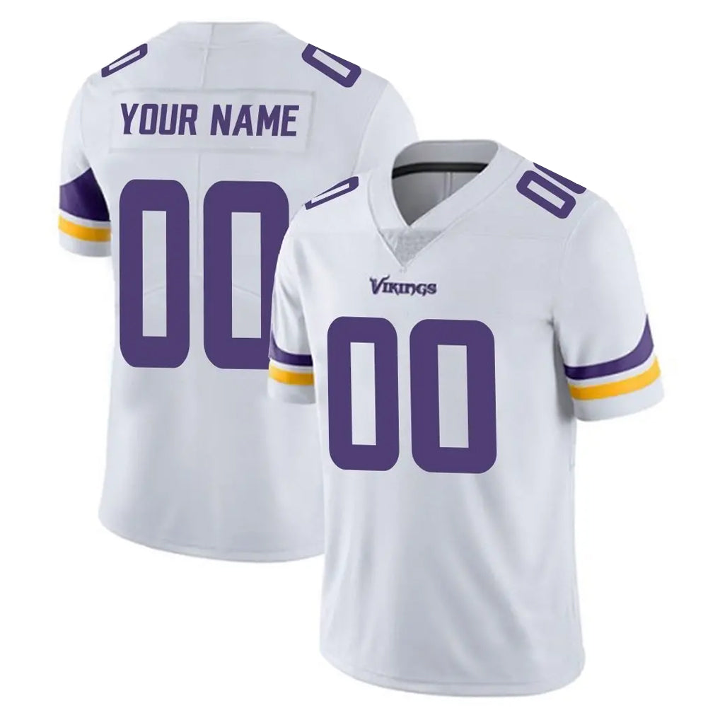 Ndoa Custom MN.Vikings White Limited Vapor Untouchable Home Game Any Name & Numbers Stitched Jerseys