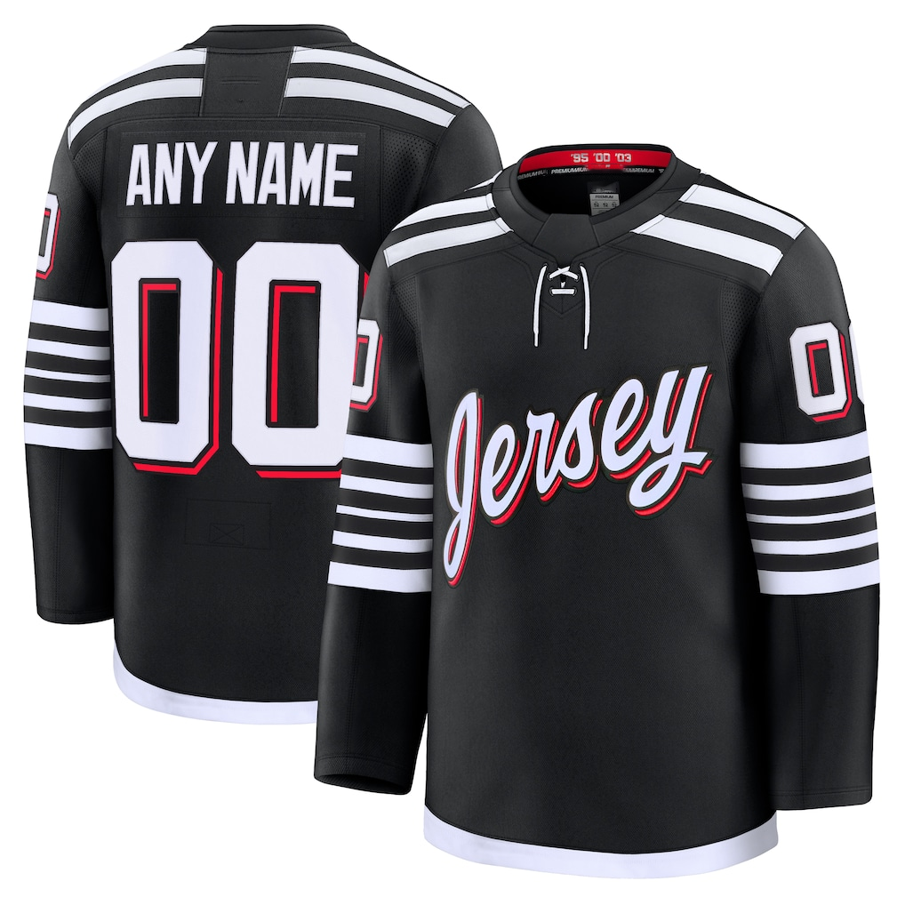 Ndoa Custom N.Jersey Devils Black Alternate Premium Jerseys