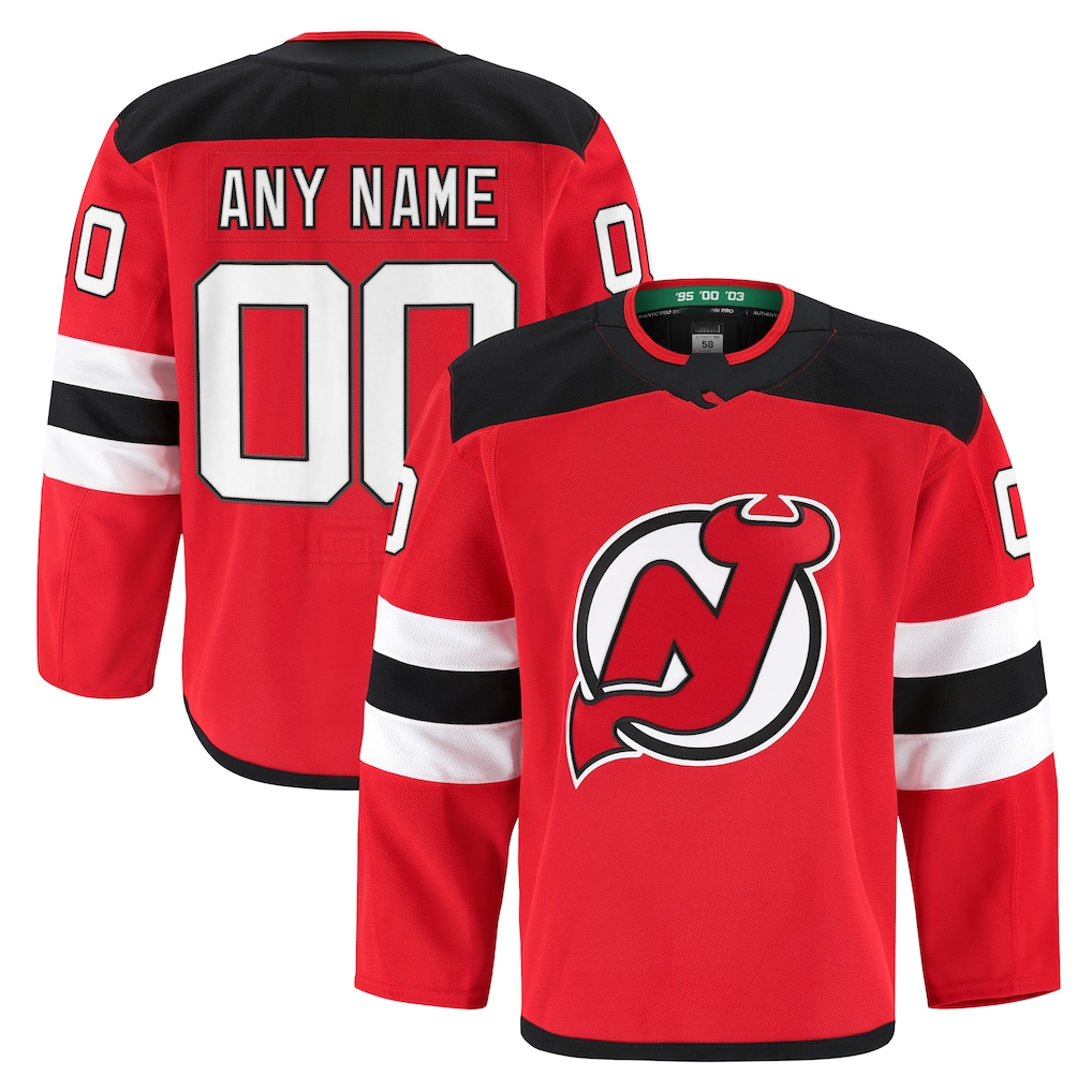 Ndoa Custom N.Jersey Devils Red Home Authentic Pro Jerseys