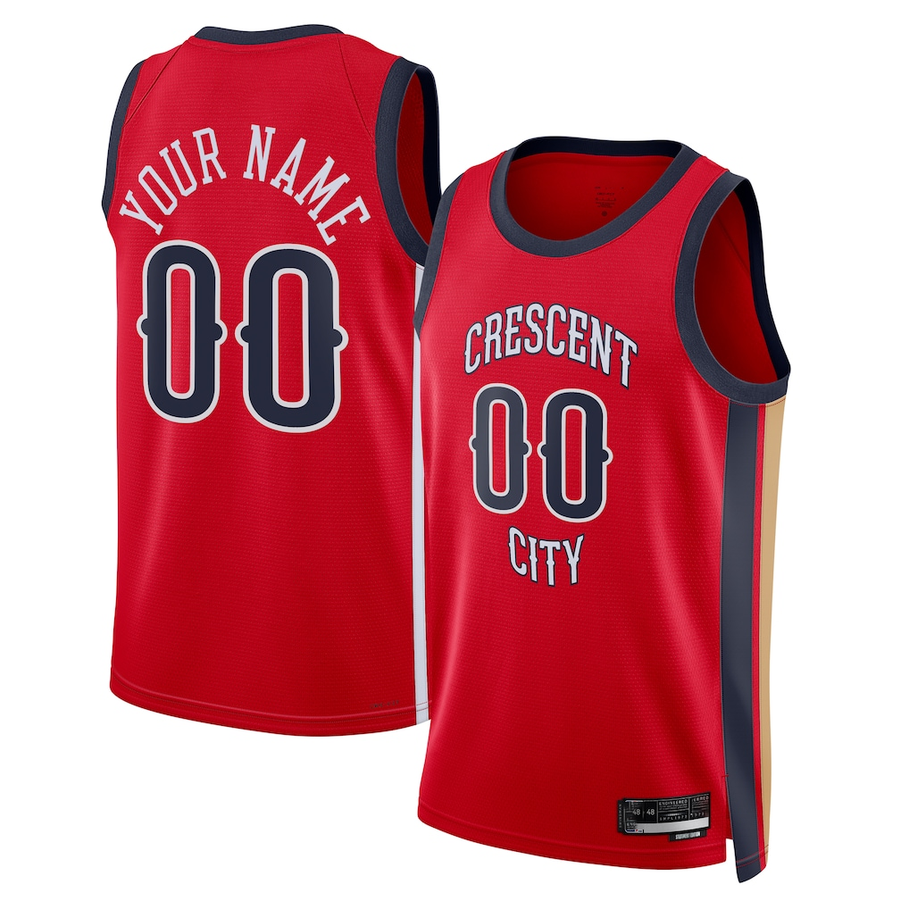 Ndoa Custom NO.Pelicans Jordan Brand Red Swingman Stitched Jerseys- Statement Edition
